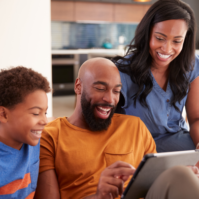 Happy african american family