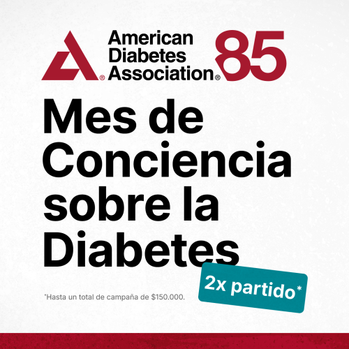 Mes de conciencia sobre la Diabetes 2x partido hasta un total de campana de $150,000